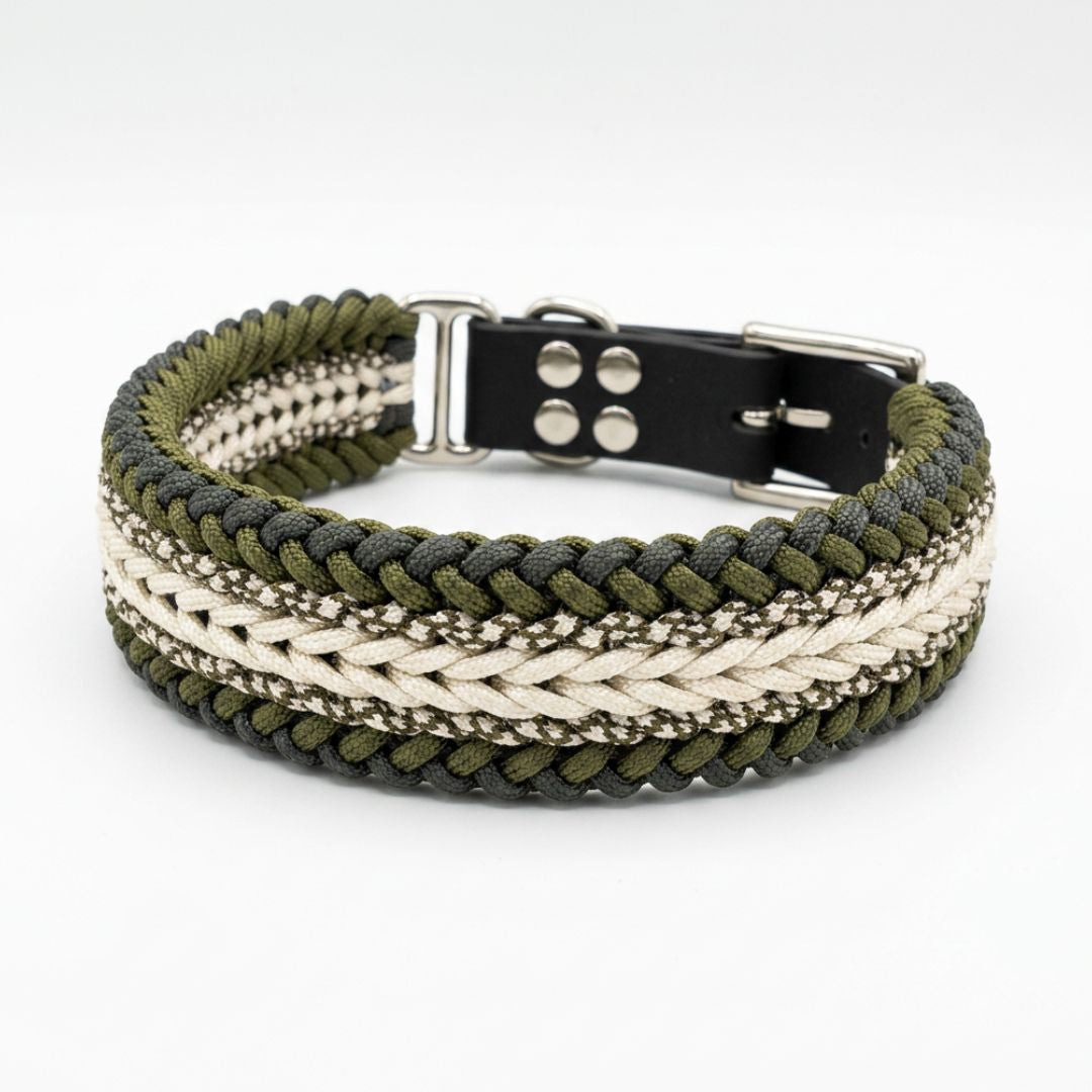Collier Lenny kaki et beige