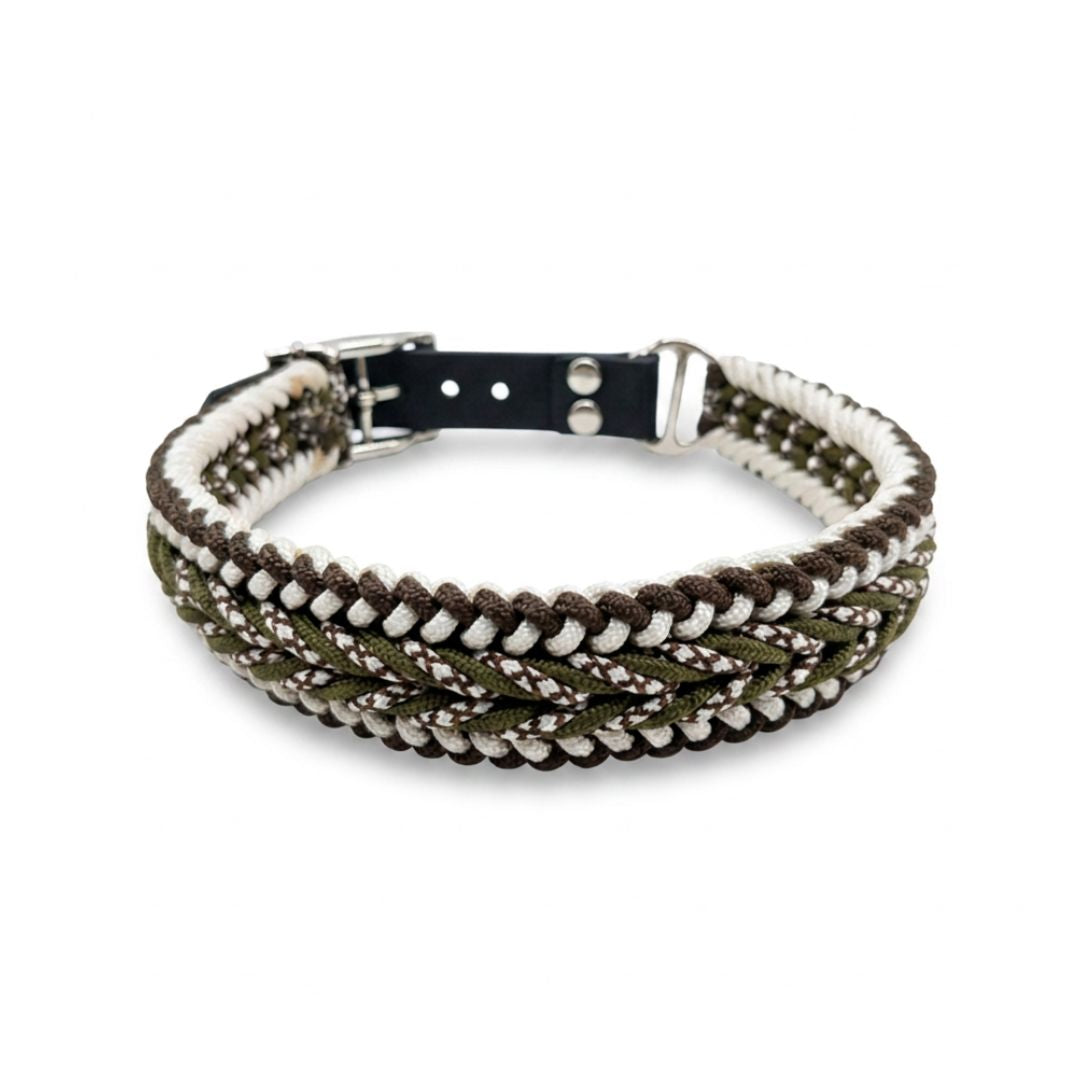 Collier Maïka kaki et beige