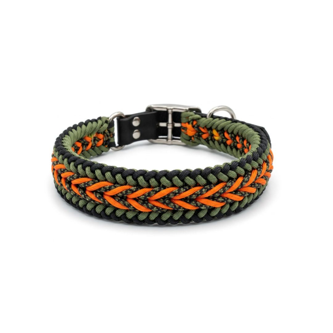 Collier Maïka orange et kaki