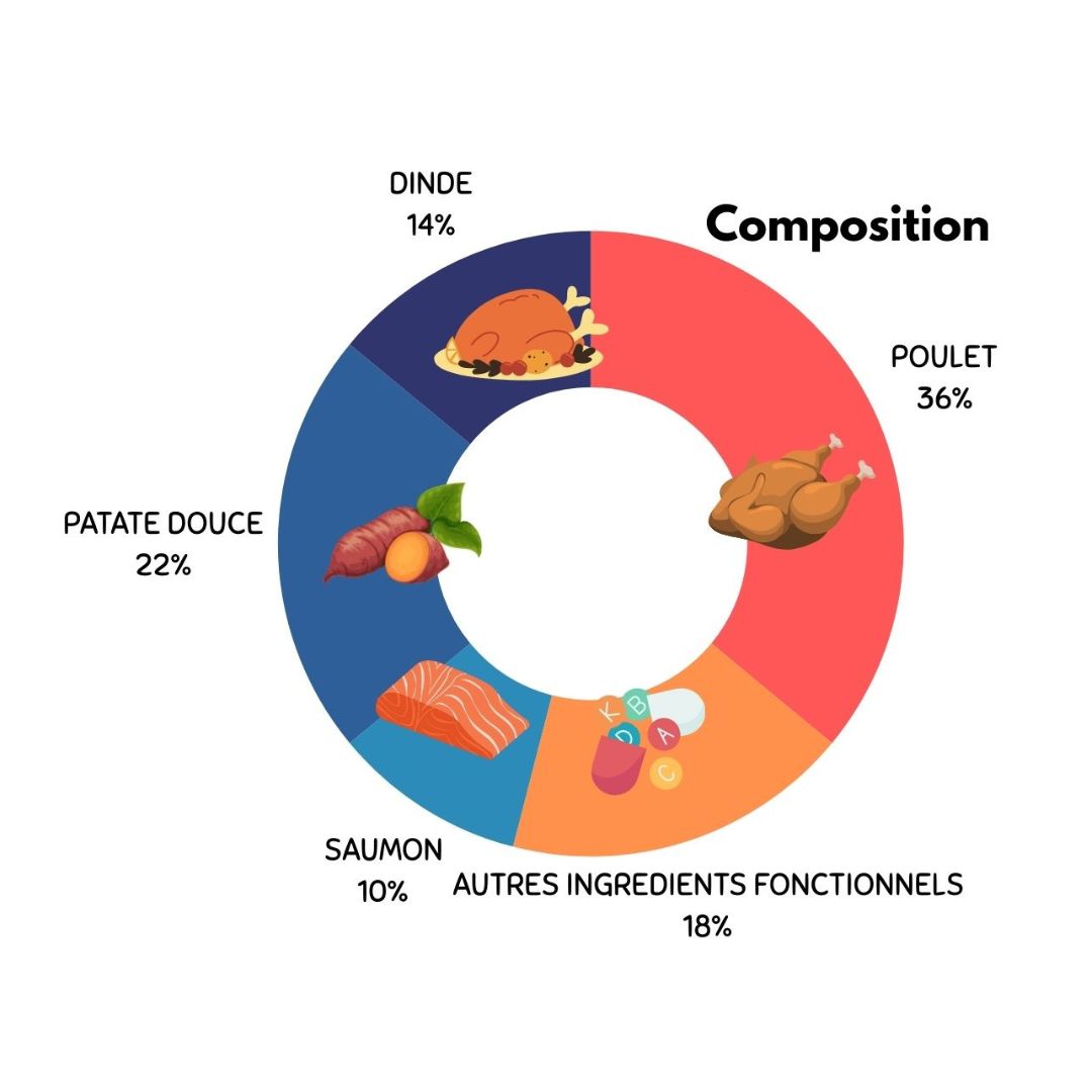 Croquette chiot poulet dinde et saumon