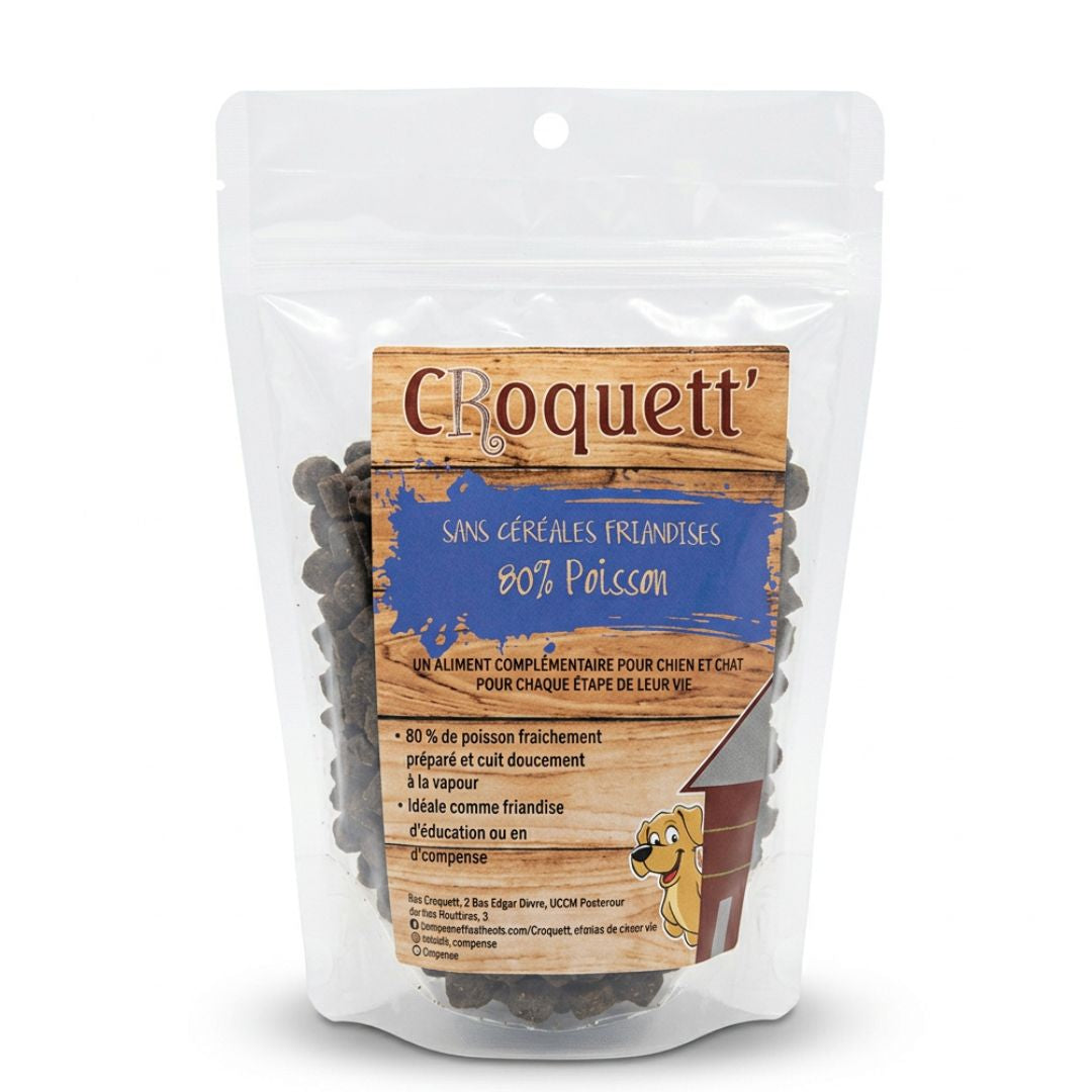 Friandises Croquett' sans céréales 80% poisson